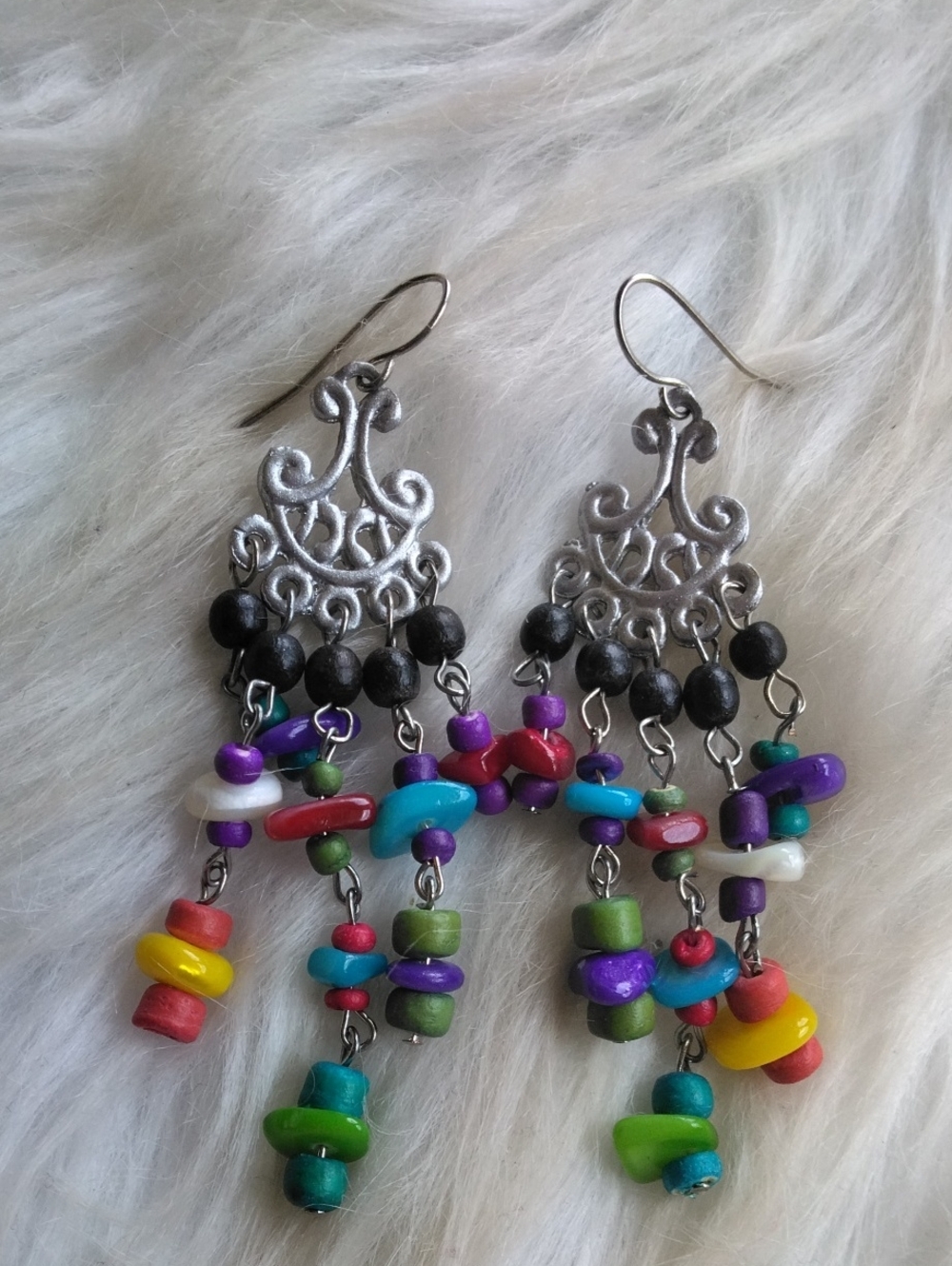 Mother Of Pearl Beaded Earrings
